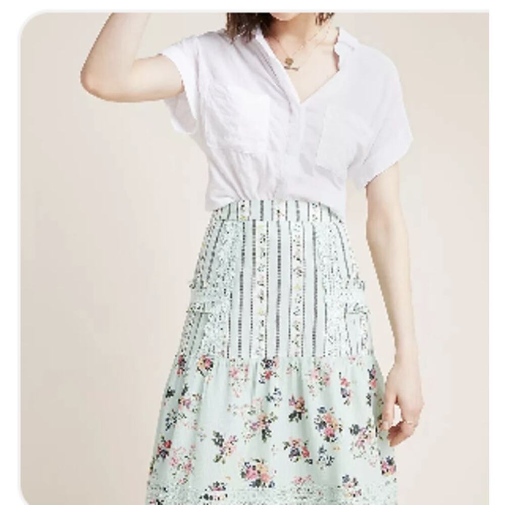 Anthropologie  Hemant & Nandita Floral Lace Skirt MSRP $160 sz X - Picture 3 of 5
